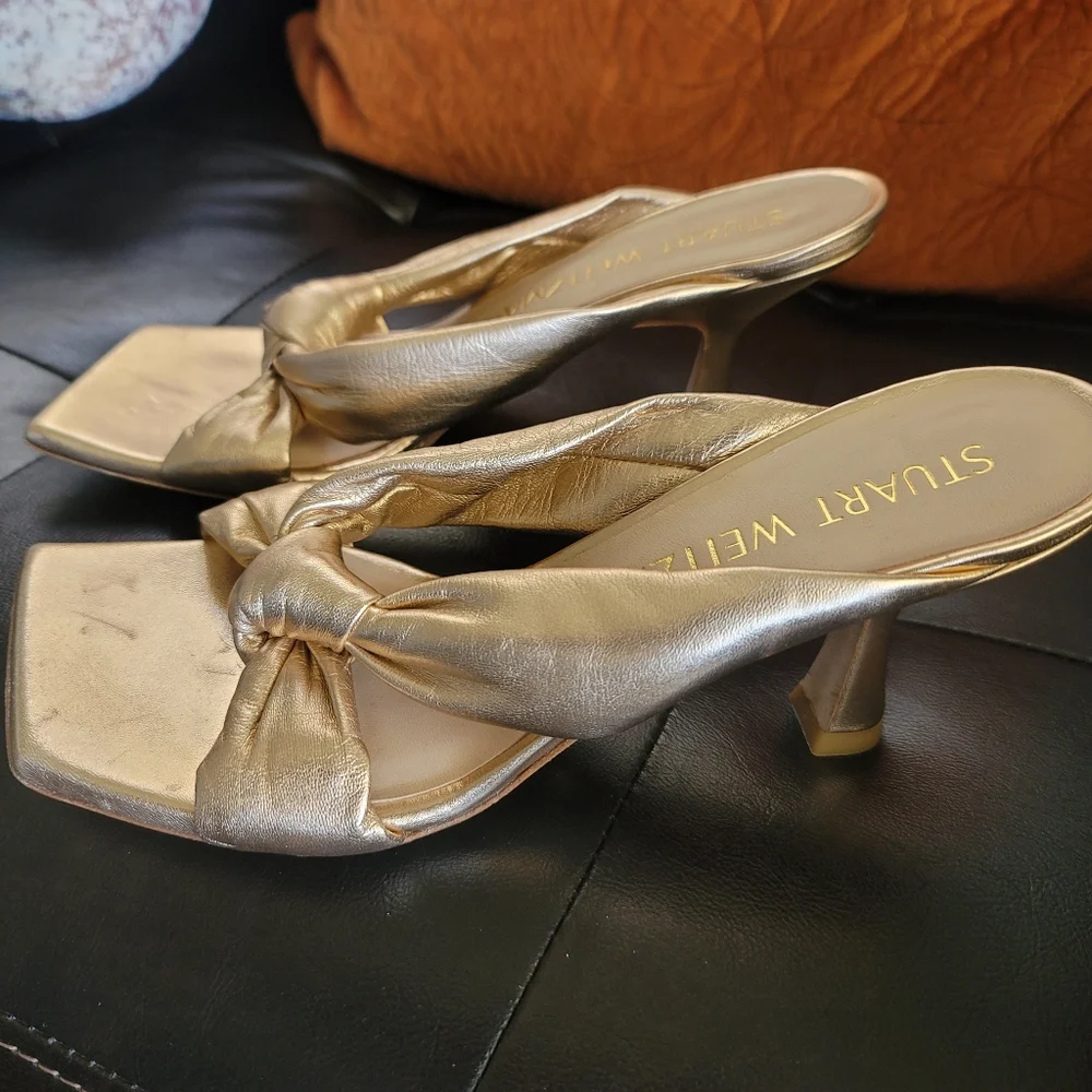 Stuart Weitzman Metallic Slides - Picture 4 of 10
